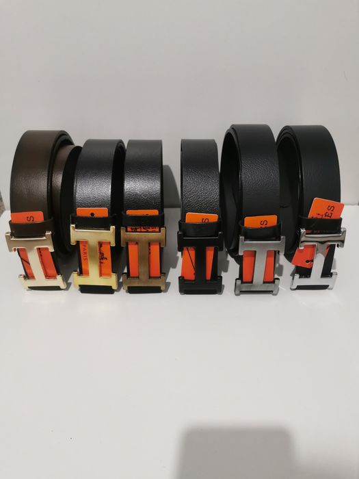 Curele Hermes-piele naturală, logo metalic - model unisex