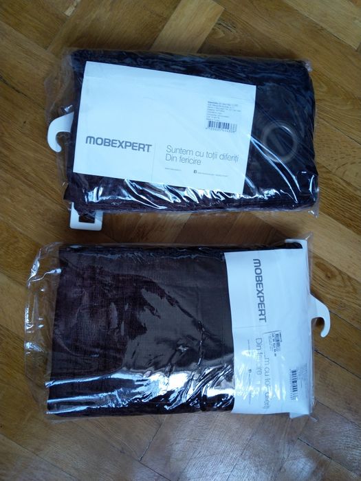 Draperii cu inele Mobexpert Astoria maro 150x260 cm