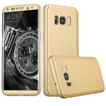 Husa Full Cover 360° (fata + spate) pt Samsung Galaxy S8 Plus auriu