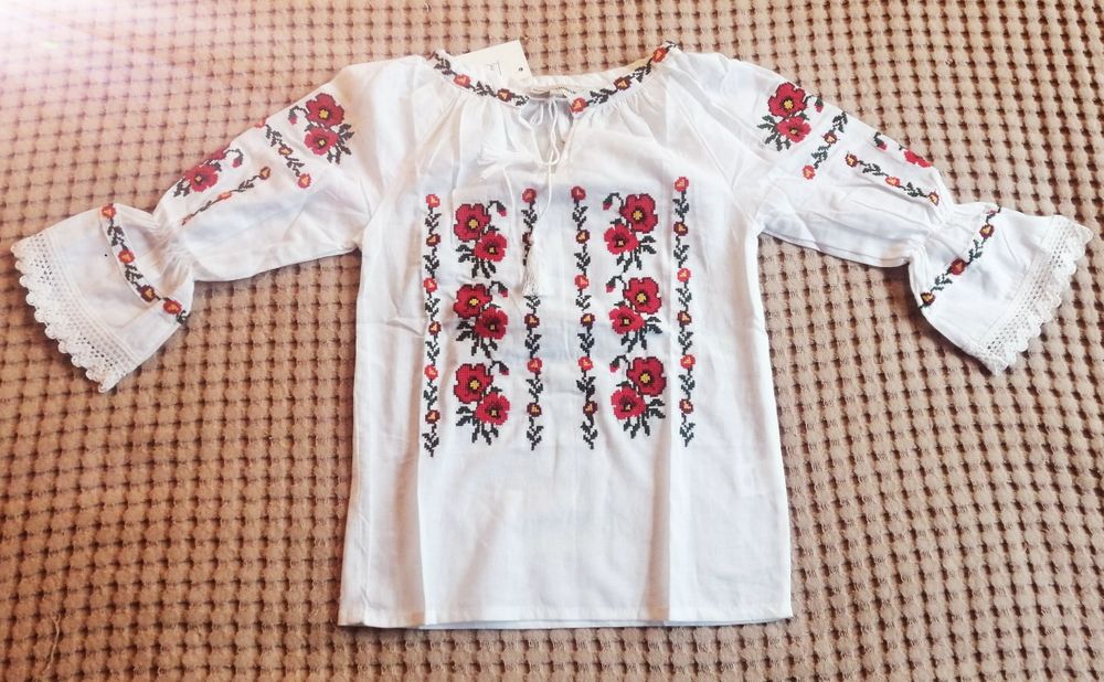 Ie tradițională fetite din bumbac de la 1 la 14 anișori.