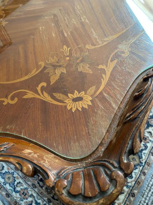 Masa cafea stil Louis XV sculptata manual