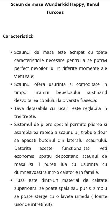 Scaun masa pliabil Wunderkid