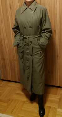 дамски зелен шлифер с допълнителни махащи се подплата и качулка