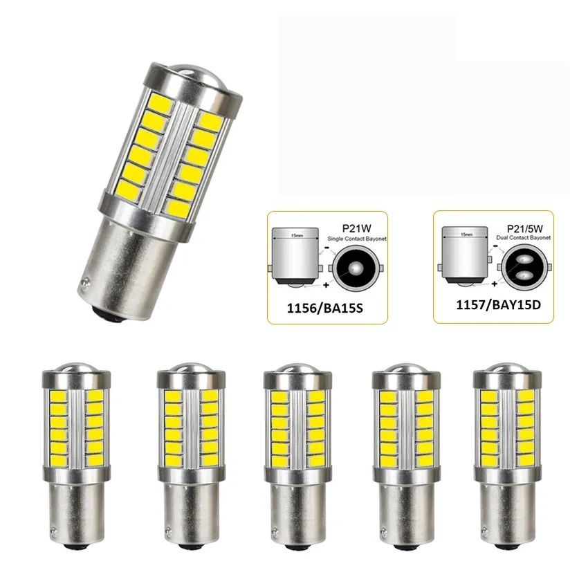 Bec led P21W 1156 BA15S Yellow Galben semnalizare