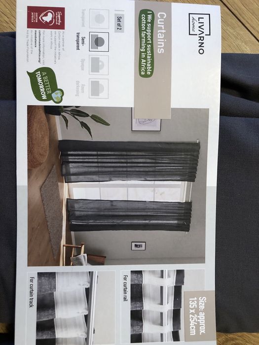 2 бр. памучни пердета 135х254 см