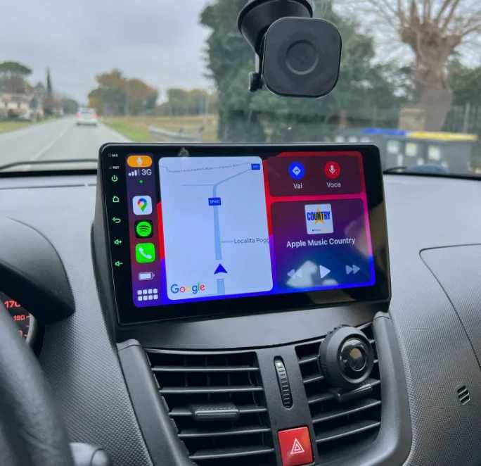 1-8GB Navigatie GPS Android Dedicata Peugeot 207 Carplay Auto QLED