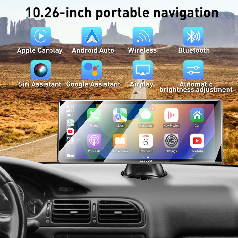 10.26" преносим безжичен Carplay Android Auto