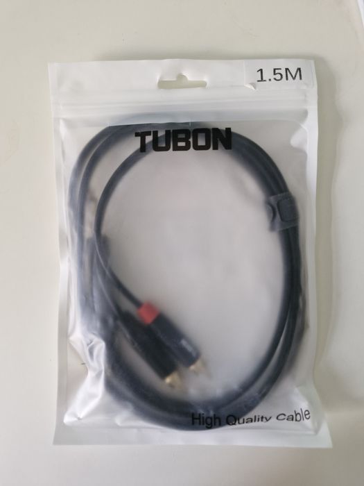 2RCA – 6.3мм Mono Jack аудиокабель TUBON | Новый, 1.5 метра