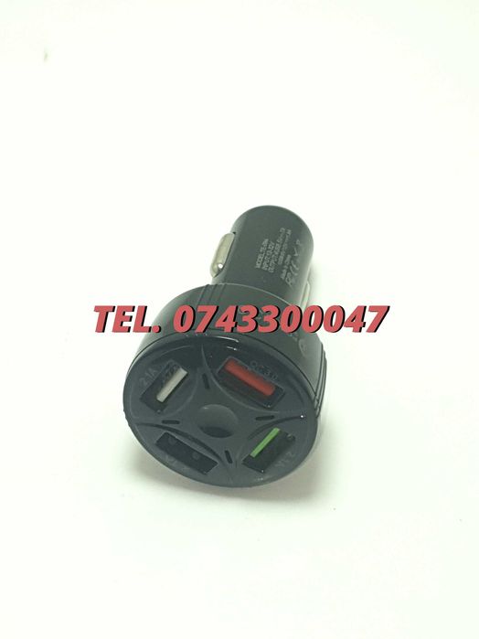 Incarcator Universal Masina Auto 4 Porturi Bricheta Usb Qc Fastcharge