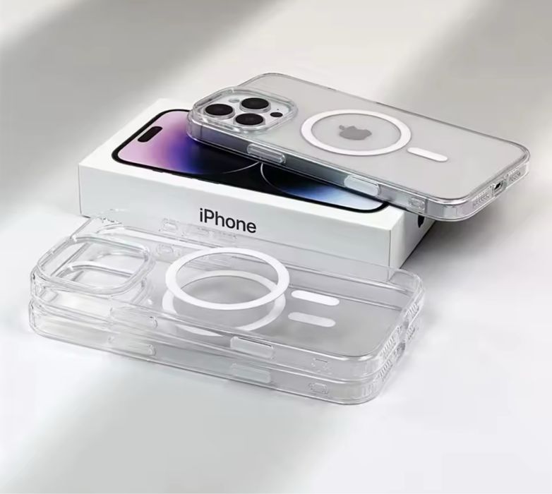Iphone 14/15/16E/16/17/PRO/MAX/PLUS Husa Magsafe Clear Magnetic Inside