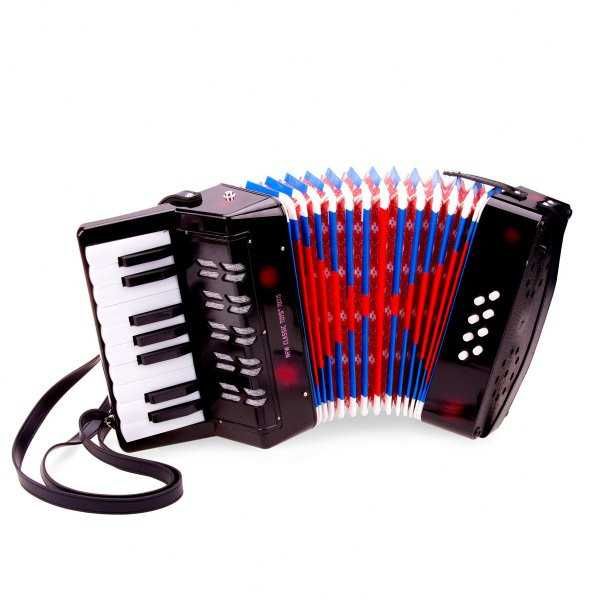 Mini Acordeon copii, 8 basi, 17 clape, initiere invatat exersat, 23cm