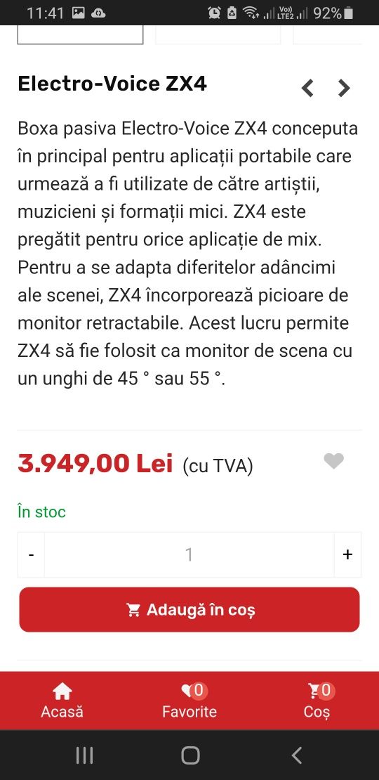 Electro-Vorice Zx4 400€