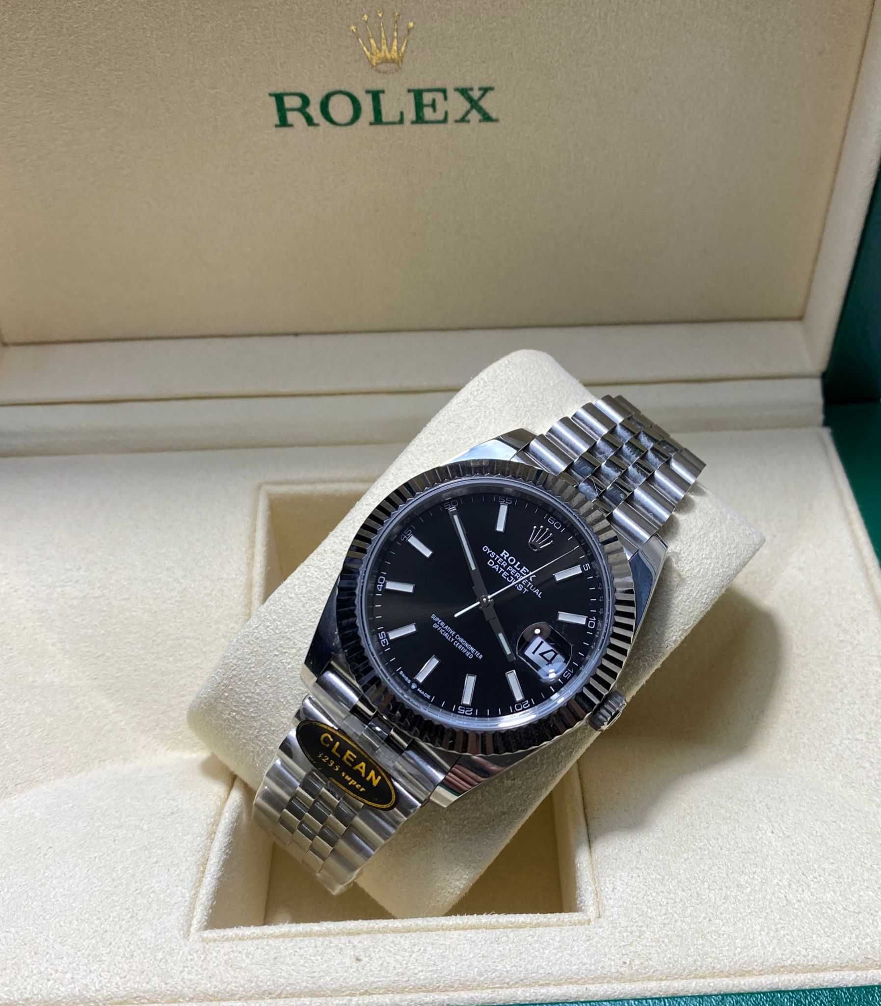 Rolex Datejust 41 Steel and Black Stick Dial Jubilee Bracelet 41mm