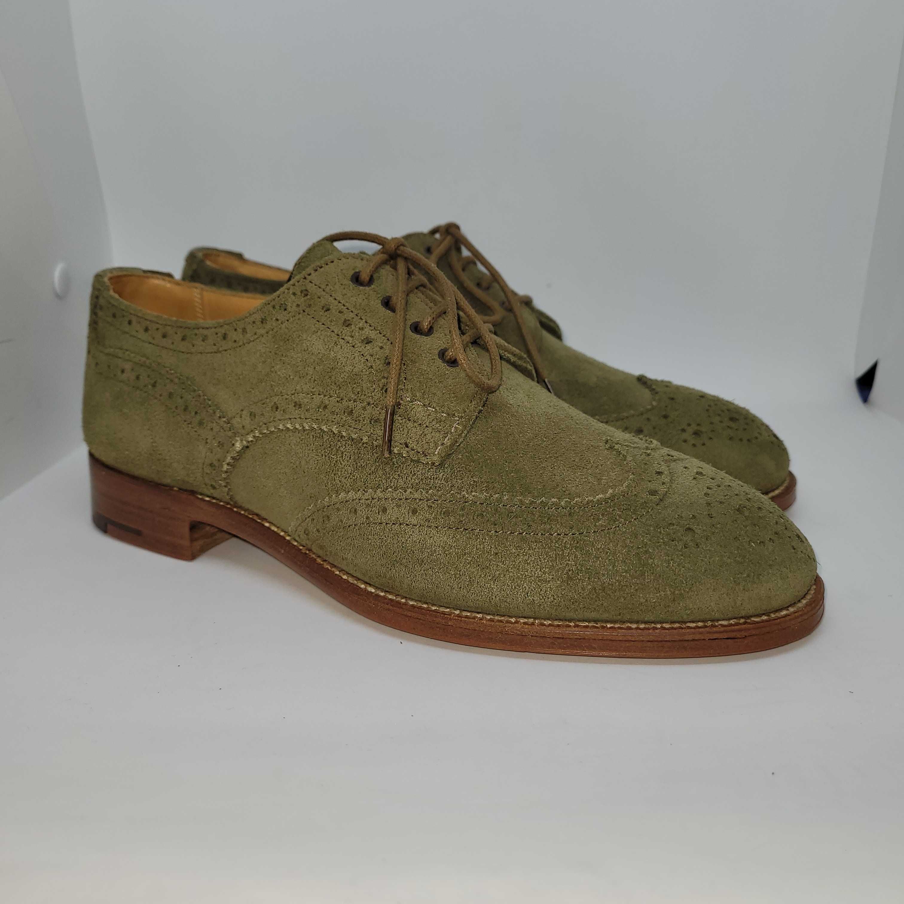 Tricker's "Anne" Brogue Country Shoe-Turf Green Suede-UK 5,5/EUR 38,5