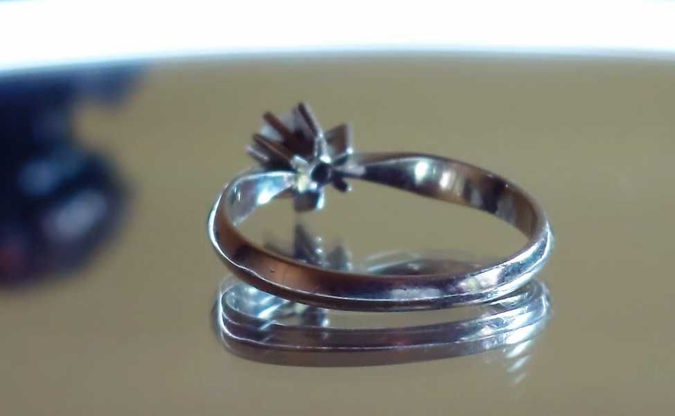 Inel logodnă aur alb 18K, diamant 0.25 ct – mărime 56, 2.5 g