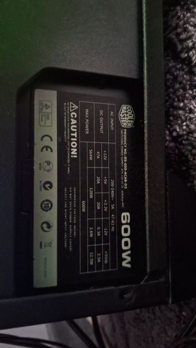 GPU :GTX 1070ti + CoolerMaster 600w psu