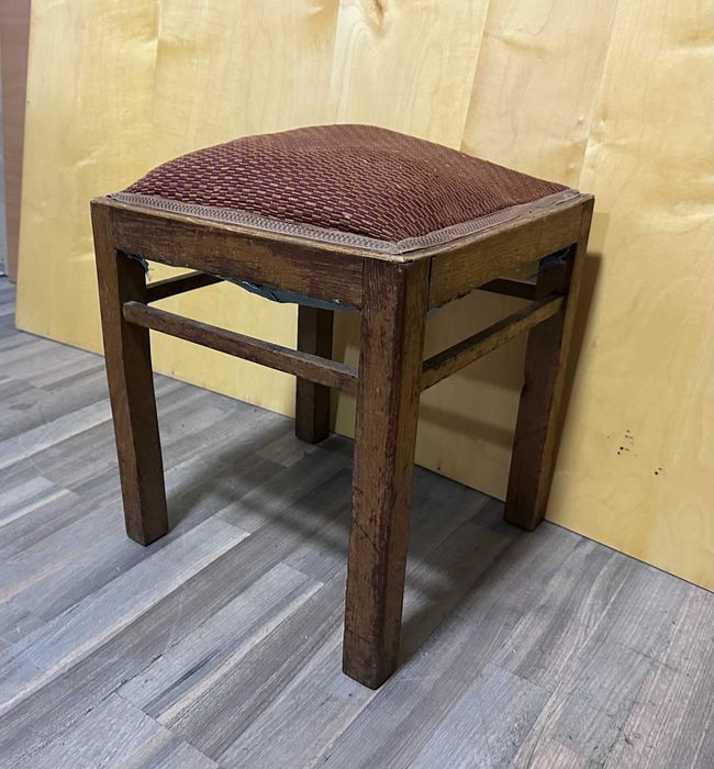 2 buc Taburet Vintage cu cadru din lemn masiv; Scaunel