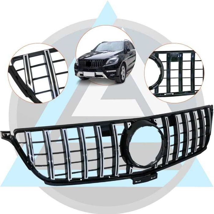 Решетка GT-R дизайн за MERCEDES ML W166 черен гланц с хром ребра