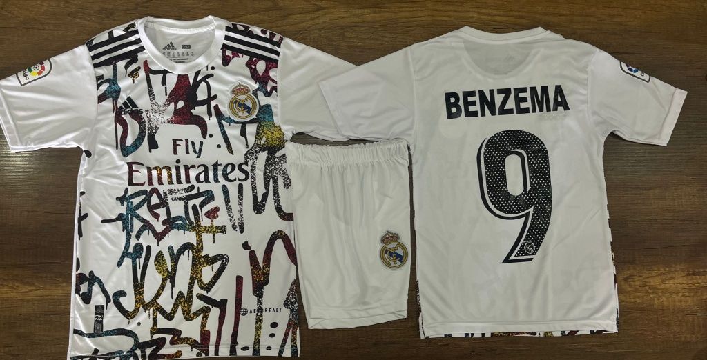Echipament fotbal copii 3/15 ani,Real Madrid-Benzema,model nou
