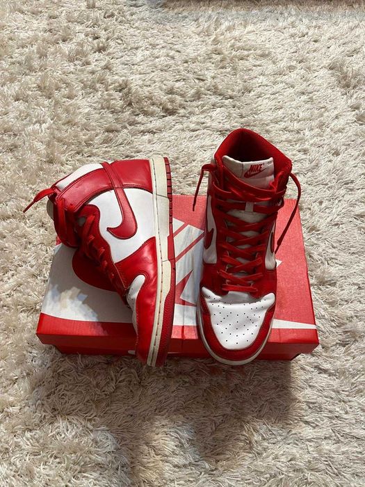 Nike Dunk rosu cu alb - marimea 46