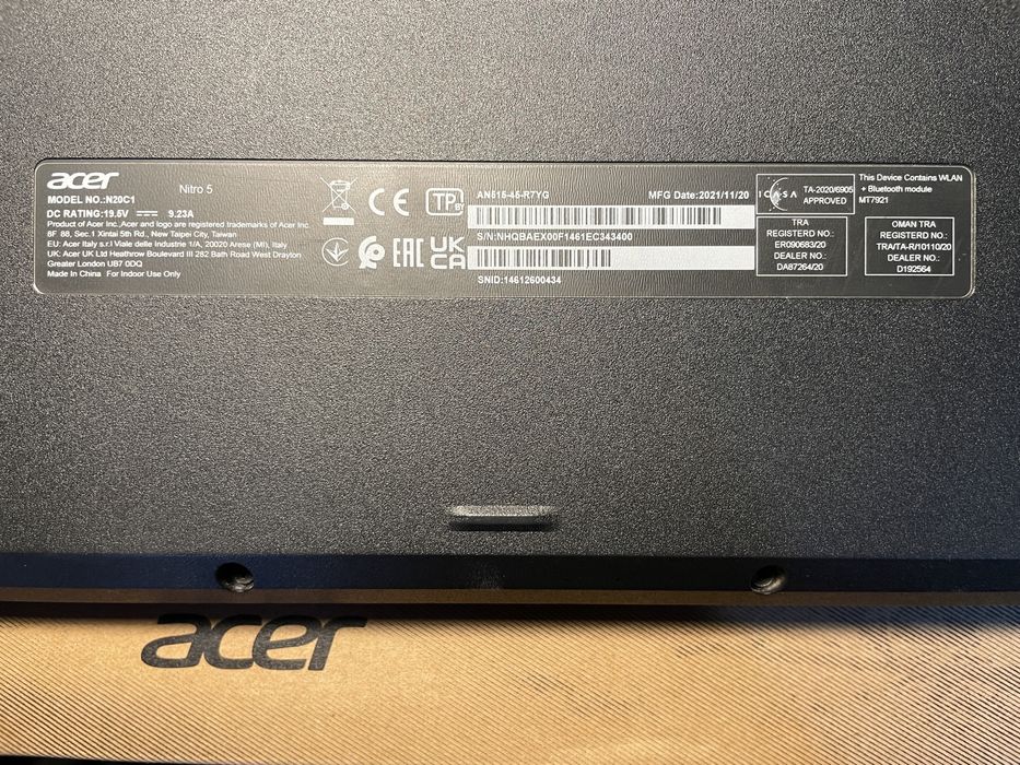 Acer Nitro 5 - RTX 3050 - Ryzen - N20C1 Laptop gaming - Full box