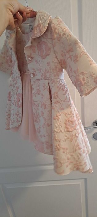 Vand compleu rochita si haina de botez/ocazie pentru fetite masura 68
