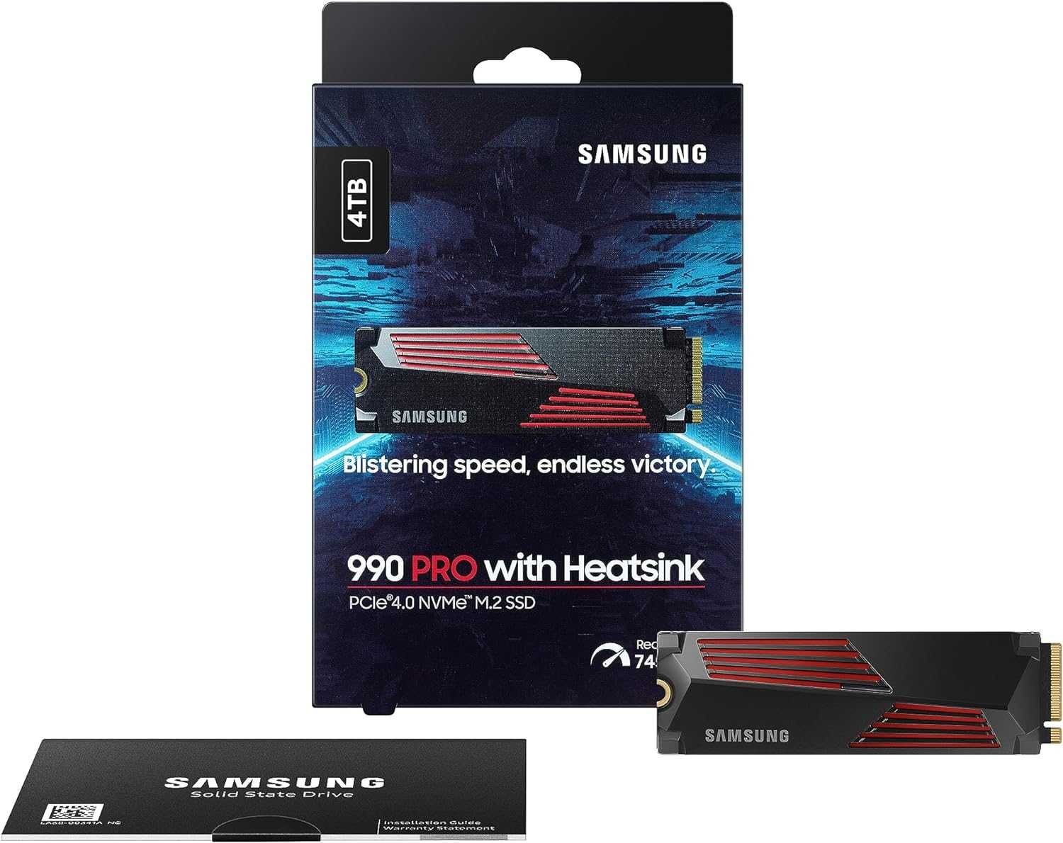 SAMSUNG 990 PRO 4TB PCIe Gen4 M.2 SSD w/Heatsink! Новый запечатанный!