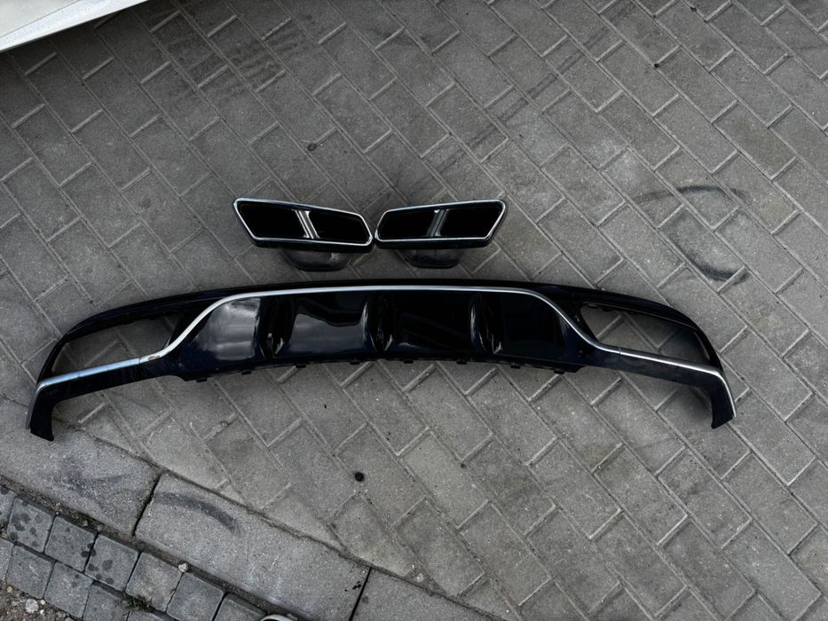 Дифузьор S63 с накрайници за задна AMG броня на Mercedes S класа C217