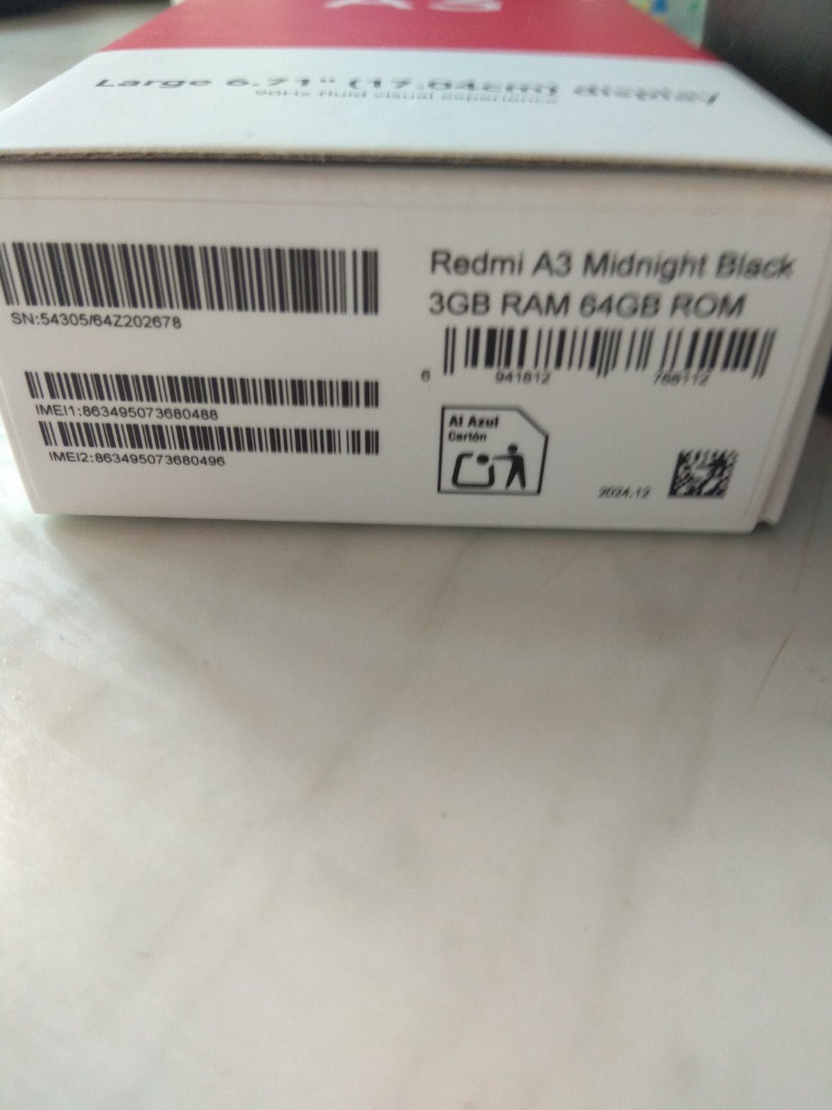 Продавам телефон Redmi A3