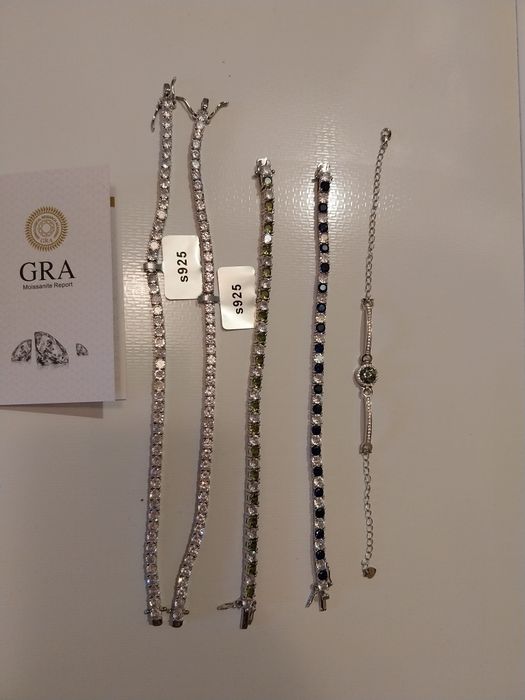 Bratari argint 925 stantate noi cu pietre moissanite certificat 18cm