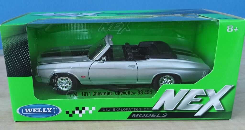 Macheta Chevrolet Chevelle SS 454 1971 gri - Welly NEX 1/24