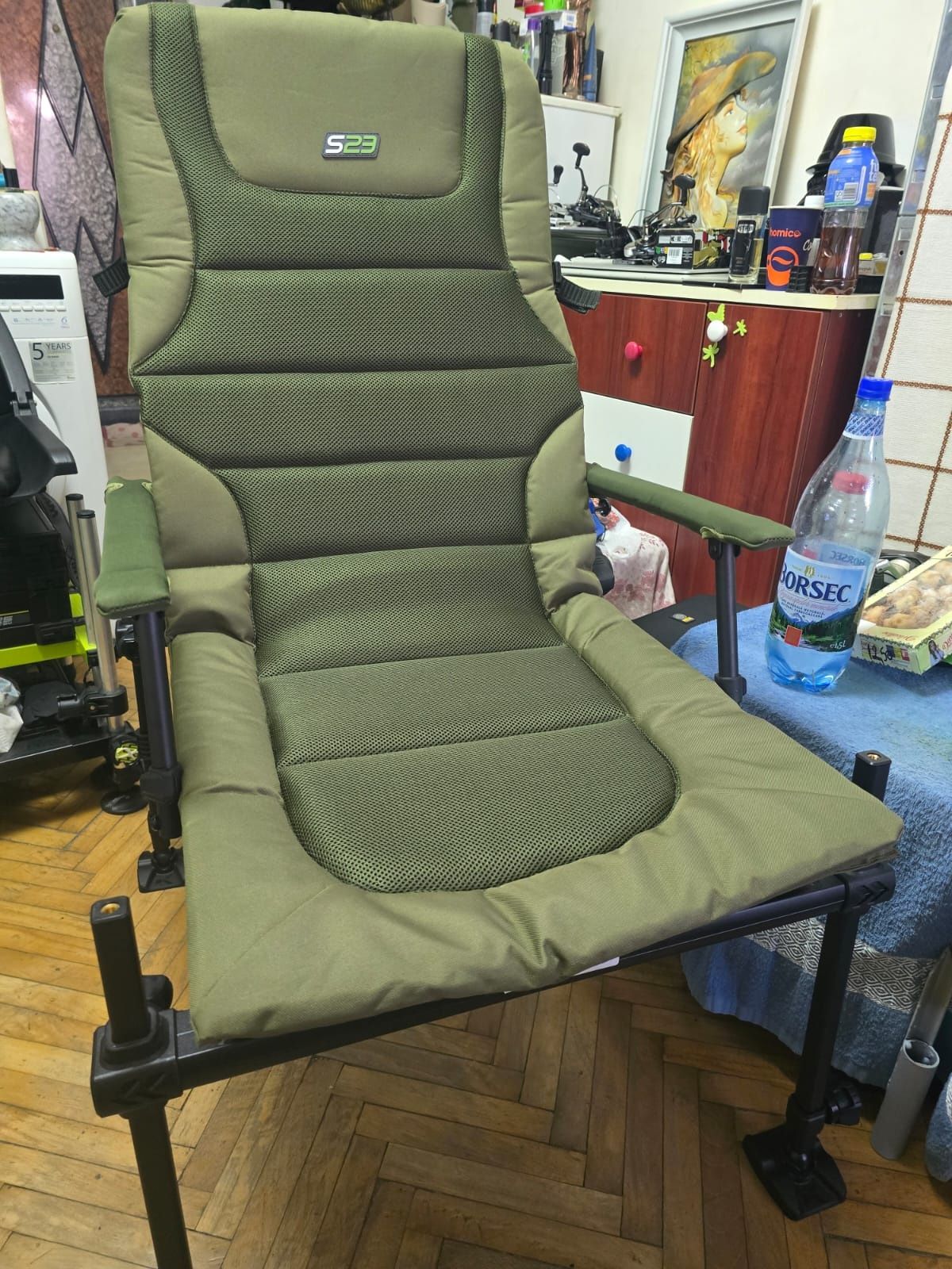 Scaun korum s23 deluxe + platforma + brat si suport preston+ husa
