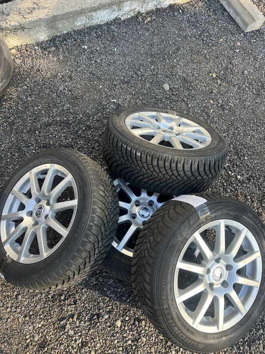Jante aliaj vw 5x112 + cauciucuri de iarna 205 55 16