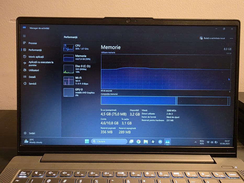 Vând Lenovo IdeaPad 3 15llL05. Numele modelului:81YH

Lenov