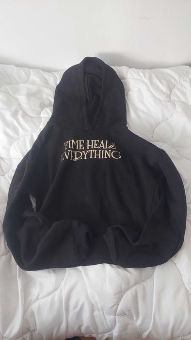 Дамски Черен Кроп Суичър / Women's Oversized Cropped Hoodie