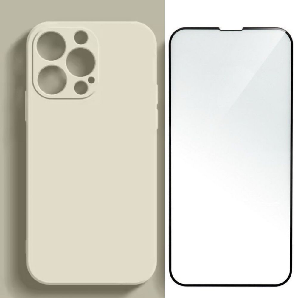 Husa Silicon Colorata si Folie Sticla Iphone 11/12/13/14/15/16 PRO MAX