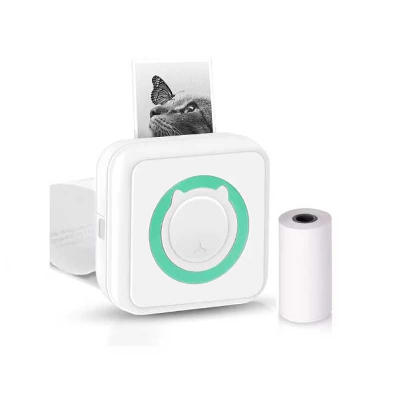Мини принтер за деца, Bluetooth, USB зареждане, Бял