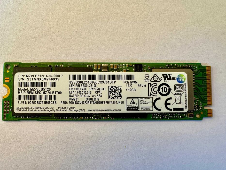 SSD NVMe 512GB Samsung PM961, PM981/981a, WD SN740 Gen4