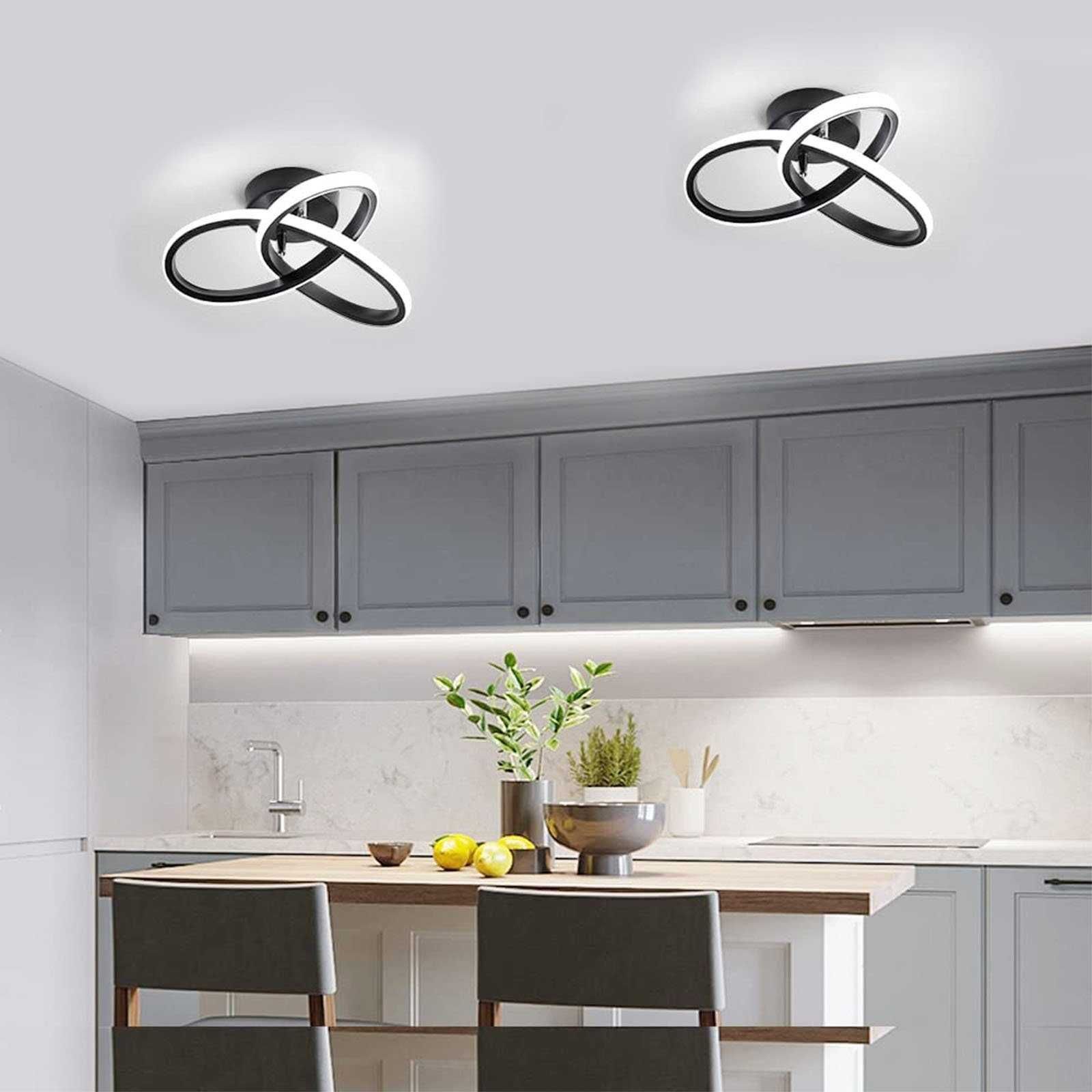 Lampă de tavan LED neagră, 12W reglabilă în 3 culori