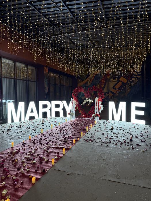 Оформление предложения руки и сердца MARRY ME