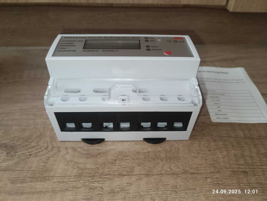 Трифазен WiFi електромер DTS1419 Tuya – 80A, DIN шина