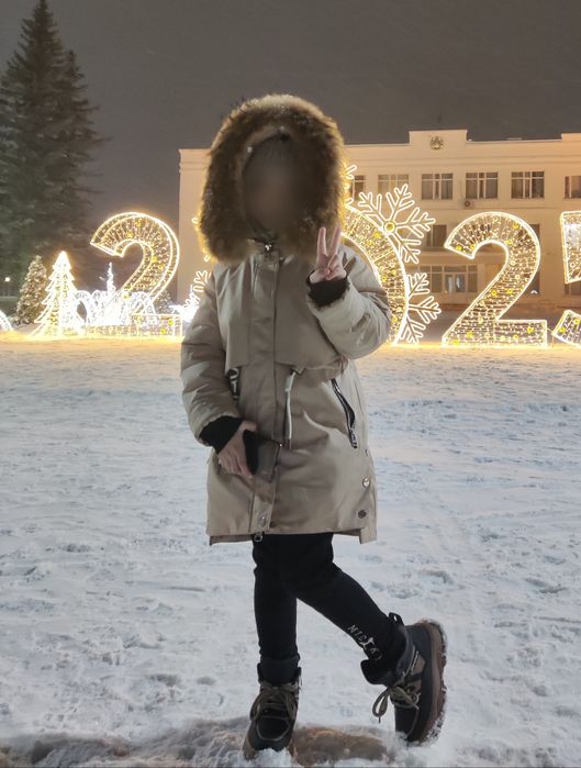 Парка для девочки, зимняя, тёплая