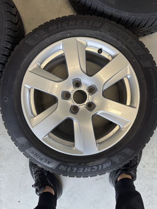 4 броя оригинални джанти с гуми от ауди а6 225/55 R17