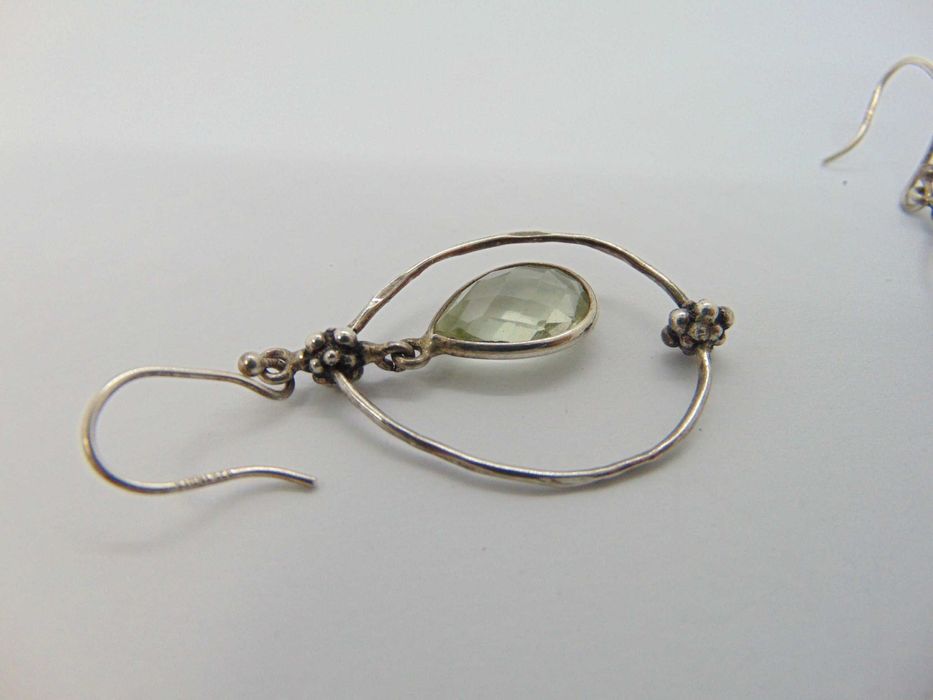 Cercei din argint cu peridot fatetat