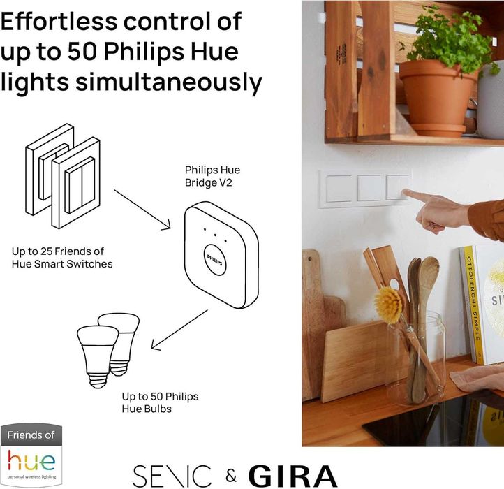 GIRA+Senic Friends of Hue Smart Switch,Philips Hue,Dimmer intrerupator