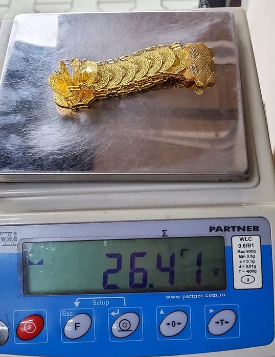 Brățară din aur de 14K cu bănuți – lungime 20 cm, gramaj 26,41 g