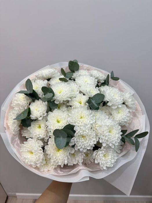 белая хризантема (букет)