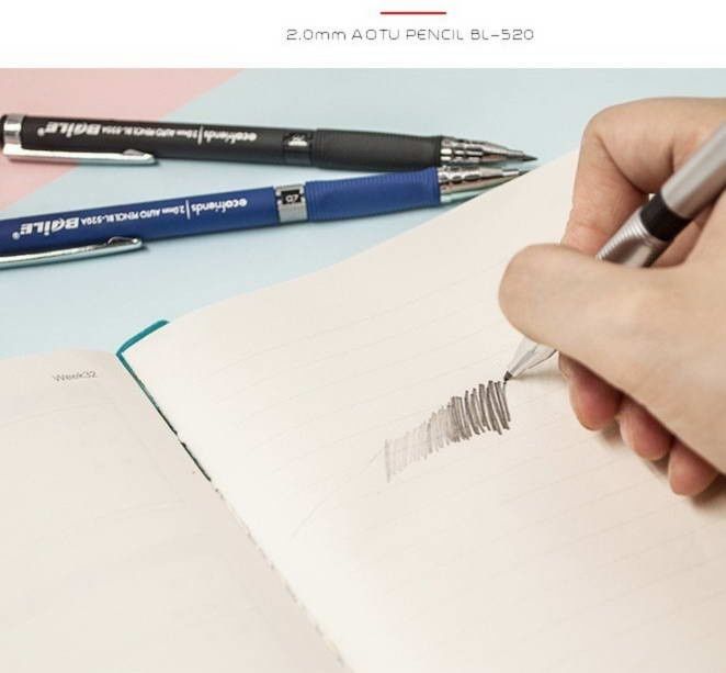 Механичен молив 2 мм автоматичен PVC молив с острилка за графит