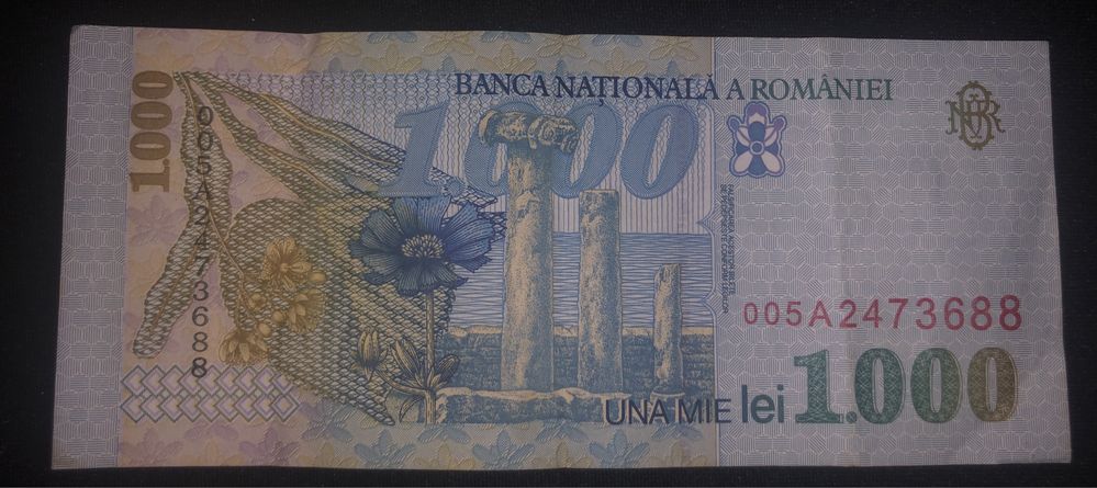 Bancnota 1000lei, an 1998, cu seria 005A