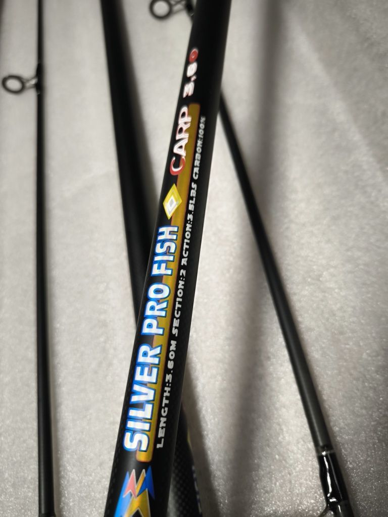 SET 4 Lansete East Shark SILVER PRO FISH 3.60m 3.5Lbs din 2 segmente